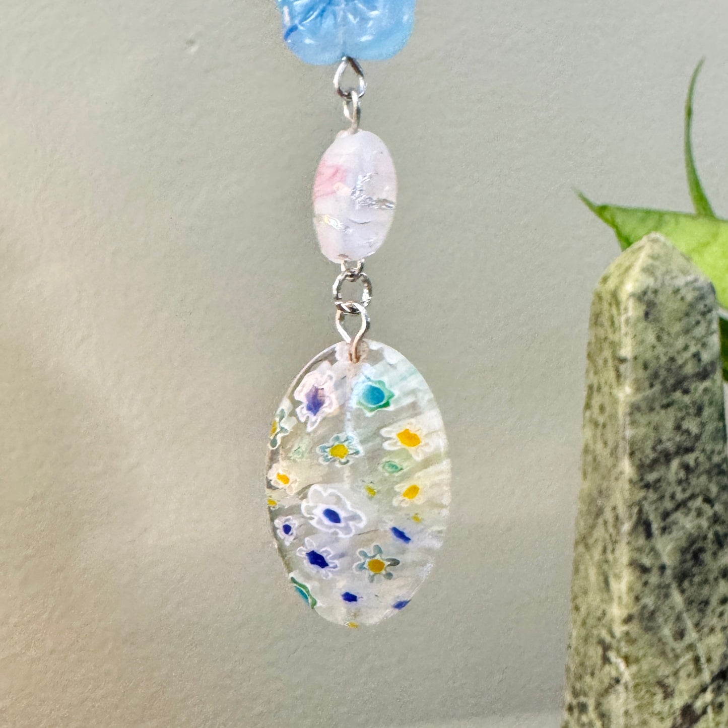 Origami Ornament #B38 - Butterfly with Floral Beads