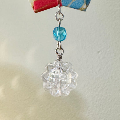 Origami Ornament #2208 - Medium Crane with Glass Beads