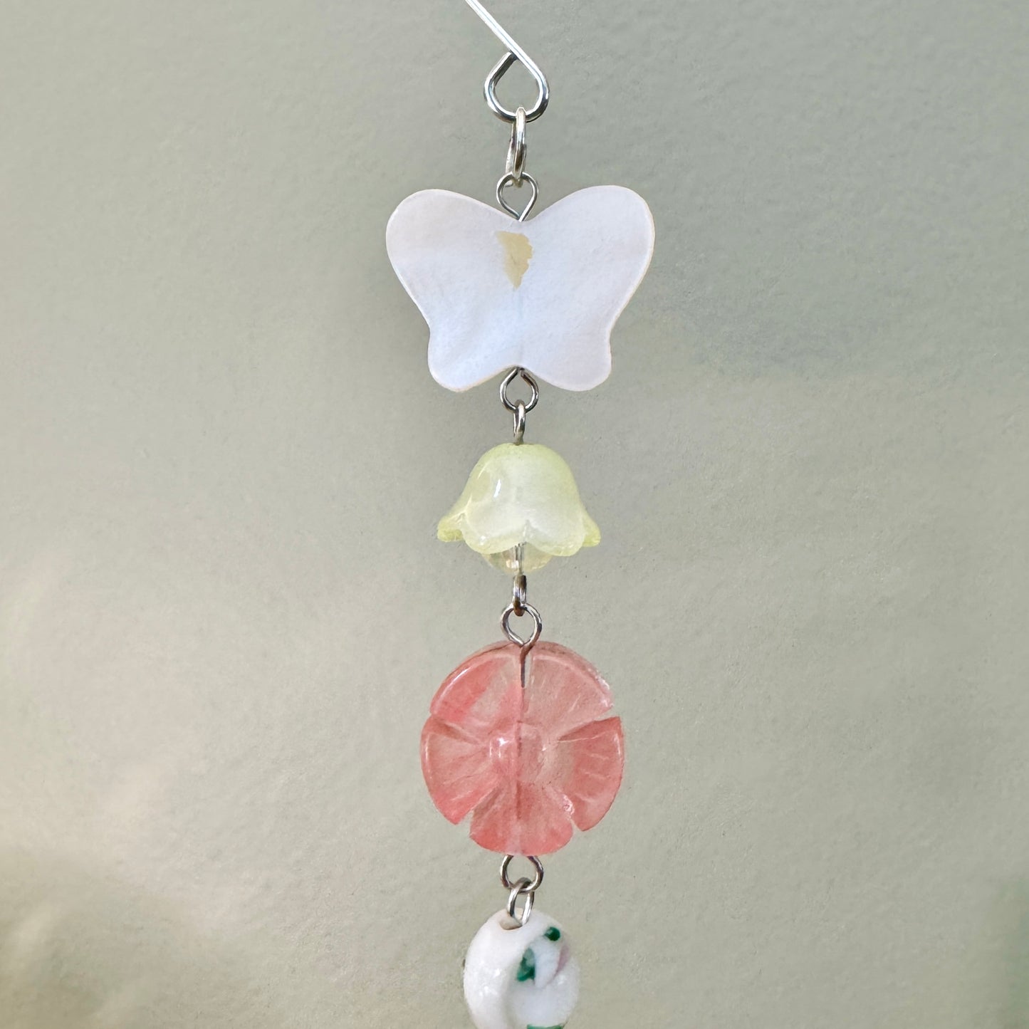 Origami Ornament #B38 - Butterfly with Floral Beads