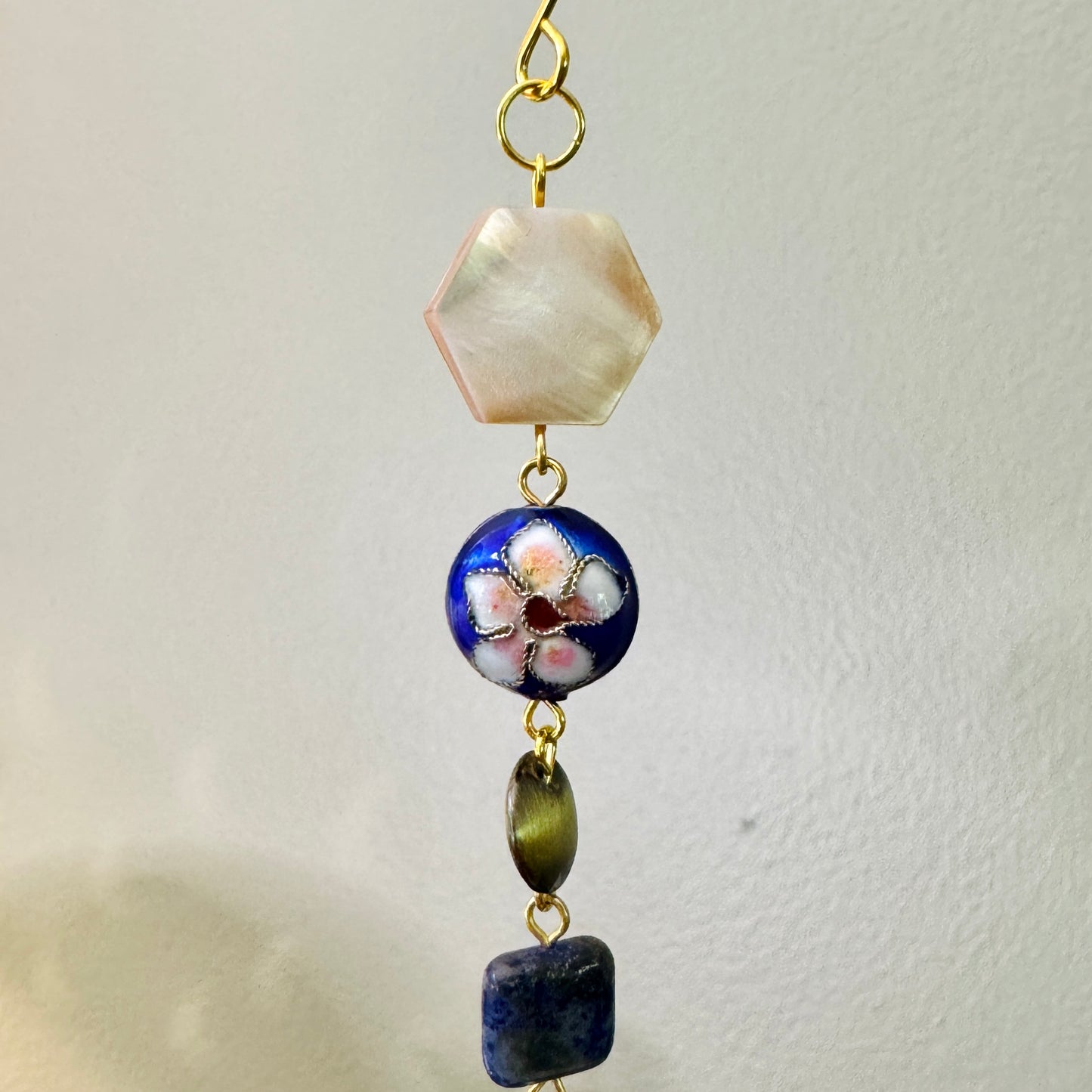 Origami Ornament #2190 - Large Crane with Cameo Pendant