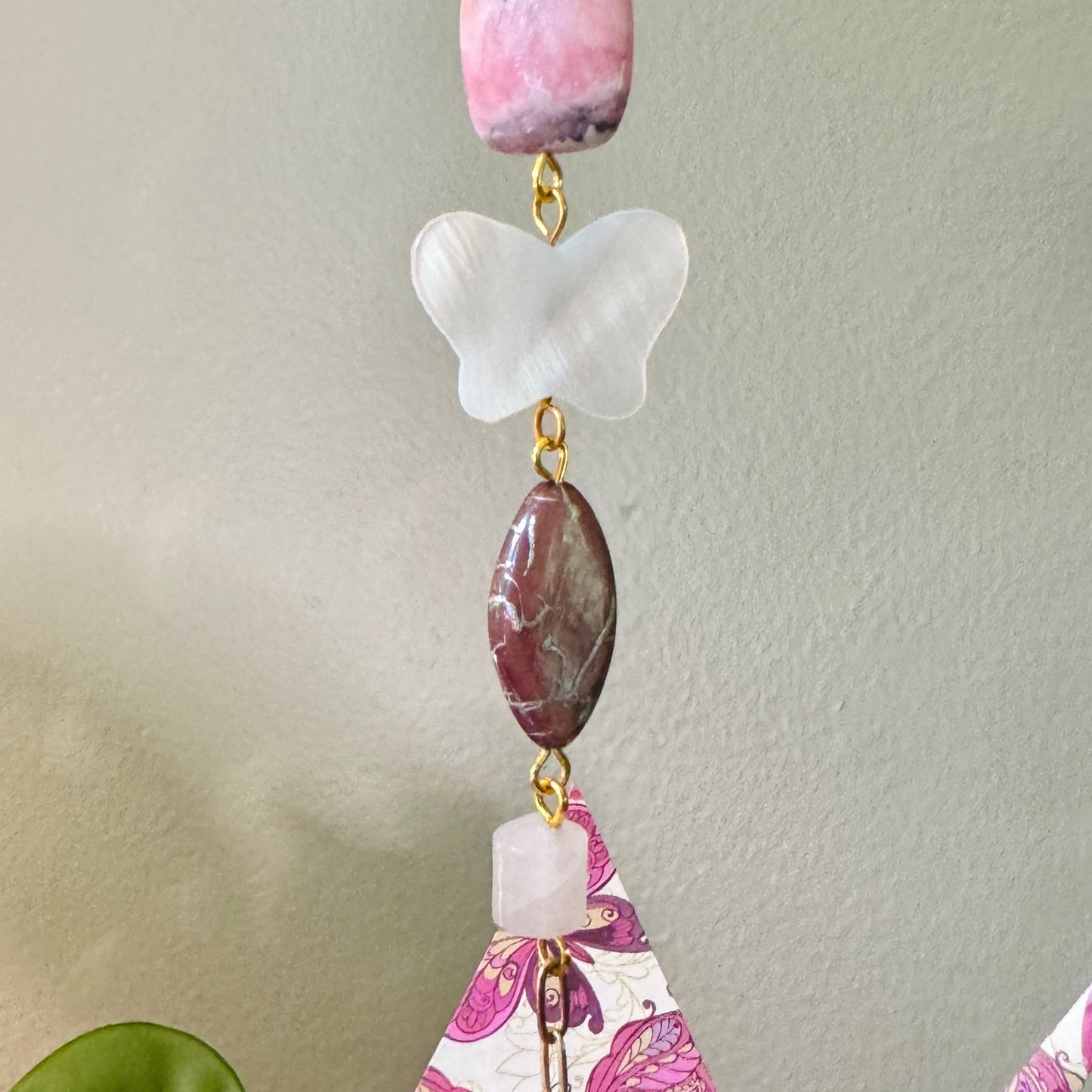 Origami Ornament #2143 - Large Crane with Large Cameo Locket
