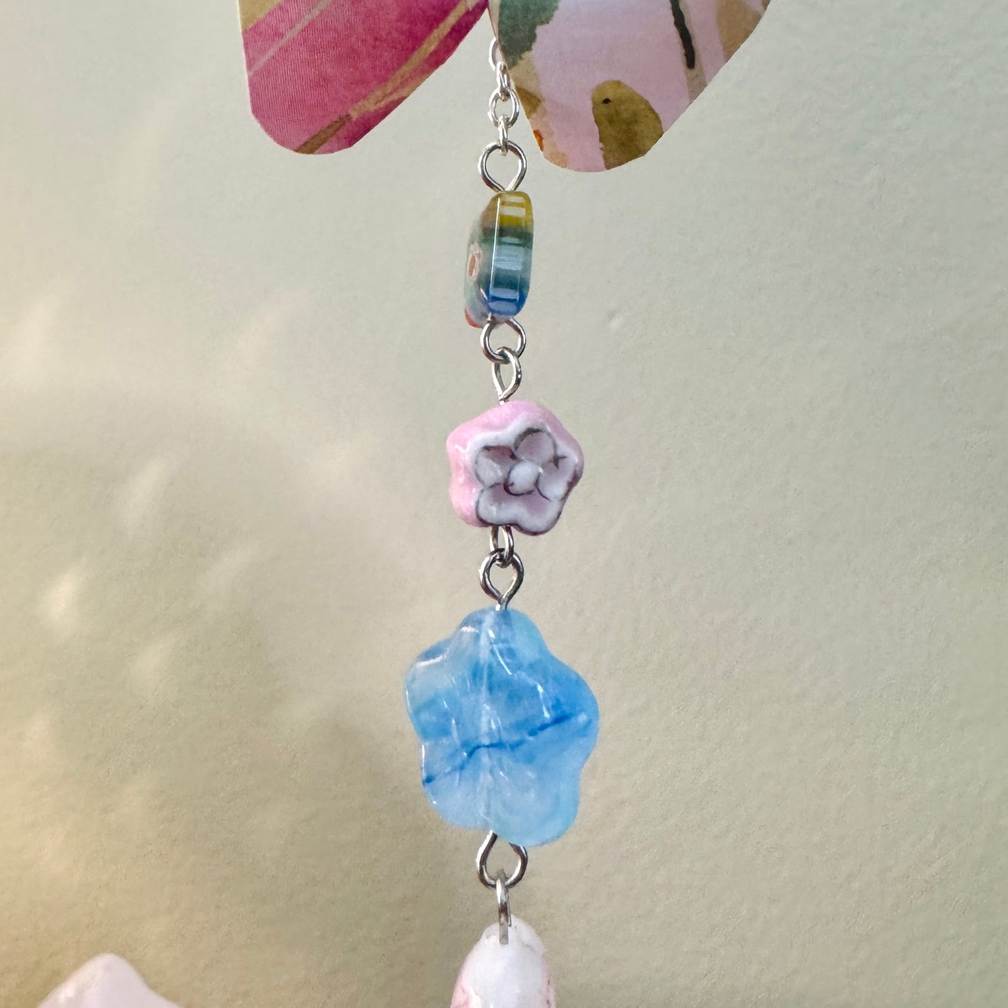 Origami Ornament #B38 - Butterfly with Floral Beads