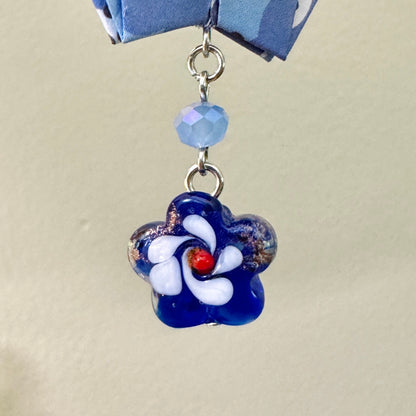 Origami Ornament #2175 - Medium Crane with Glass Beads