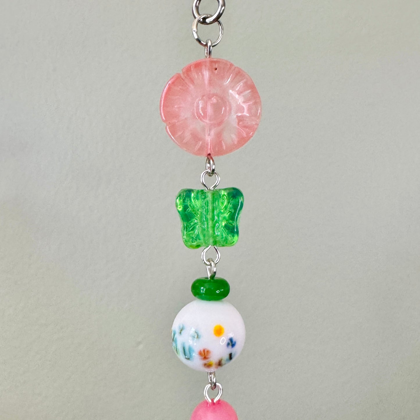 Origami Ornament #2458 - Medium Crane with Flower Theme