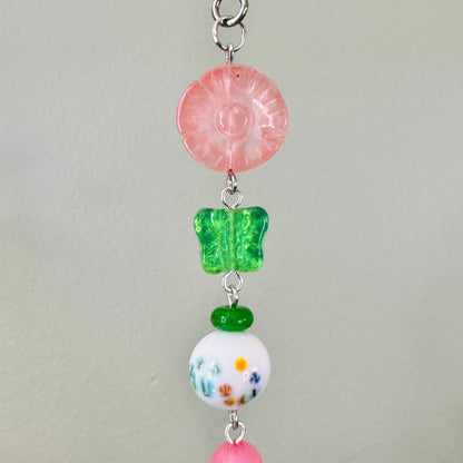 Origami Ornament #2458 - Medium Crane with Flower Theme
