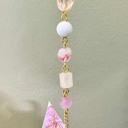 Origami Ornament #2189 - Large Crane with Angel Wing Pendant