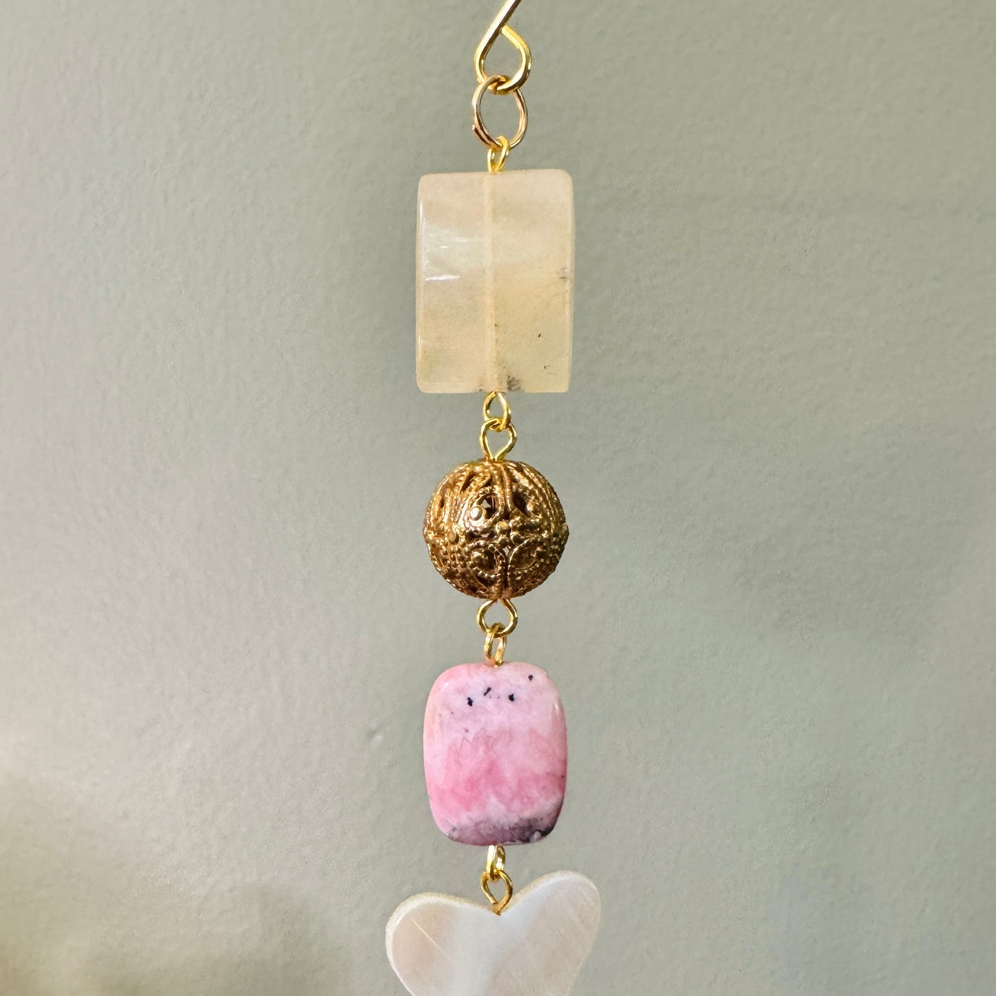 Origami Ornament #2143 - Large Crane with Large Cameo Locket