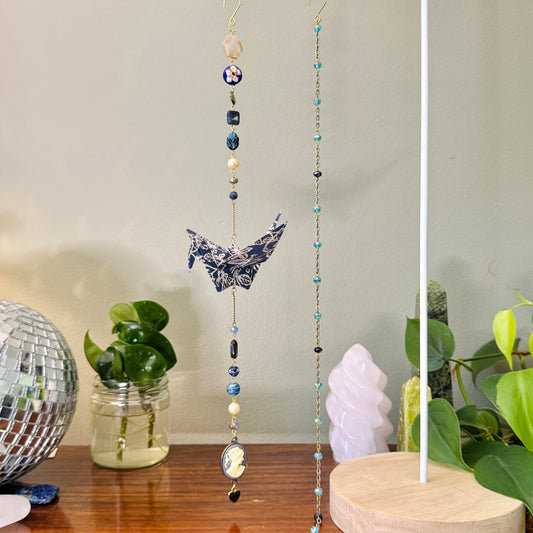 Origami Ornament #2190 - Large Crane with Cameo Pendant