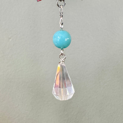 Origami Ornament #2453 - Medium Crane with Repurposed Beads