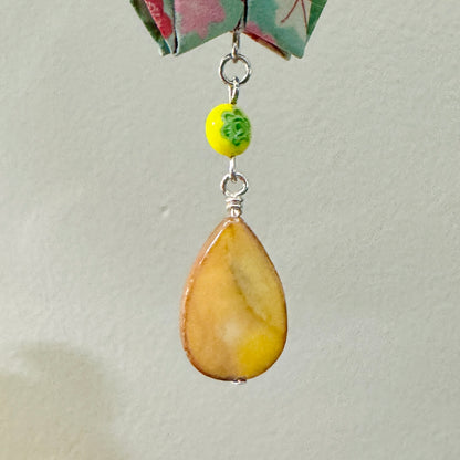 Origami Ornament #2204 - Medium Crane with Repurposed Beads