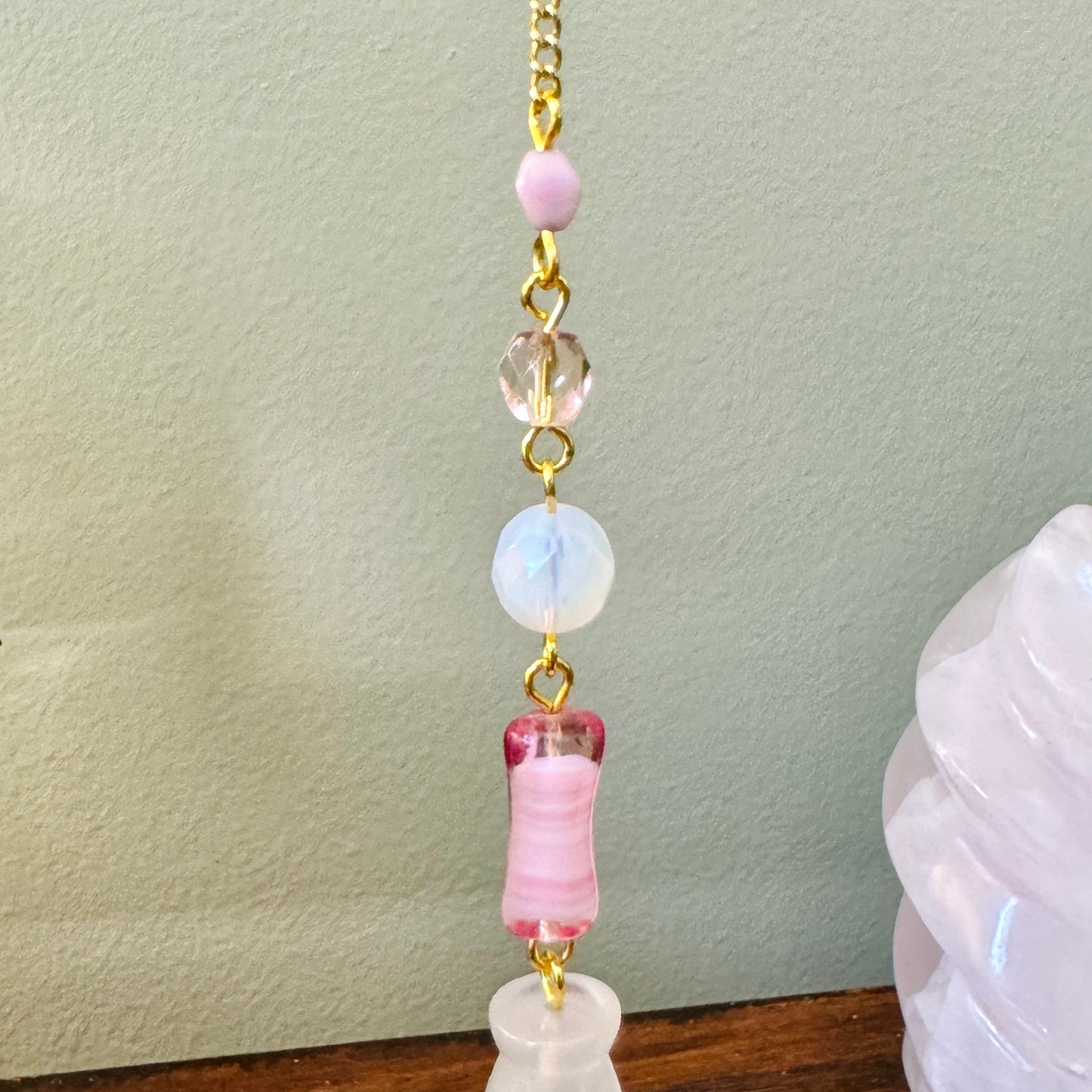 Origami Ornament #2189 - Large Crane with Angel Wing Pendant