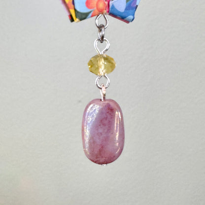 Origami Ornament #2384 - Small Crane with Repurposed Beads